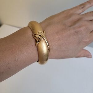 Vintage Napier Gold Tone Cuff Bracelet Preppy Event